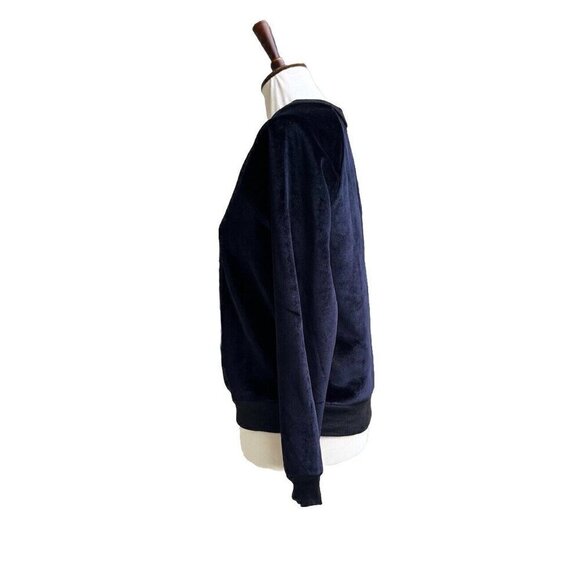 Nasty Gal J.O.A. Womens Black Velvet Plush Little Baby Raglan Sweater Size S - Picture 4 of 16